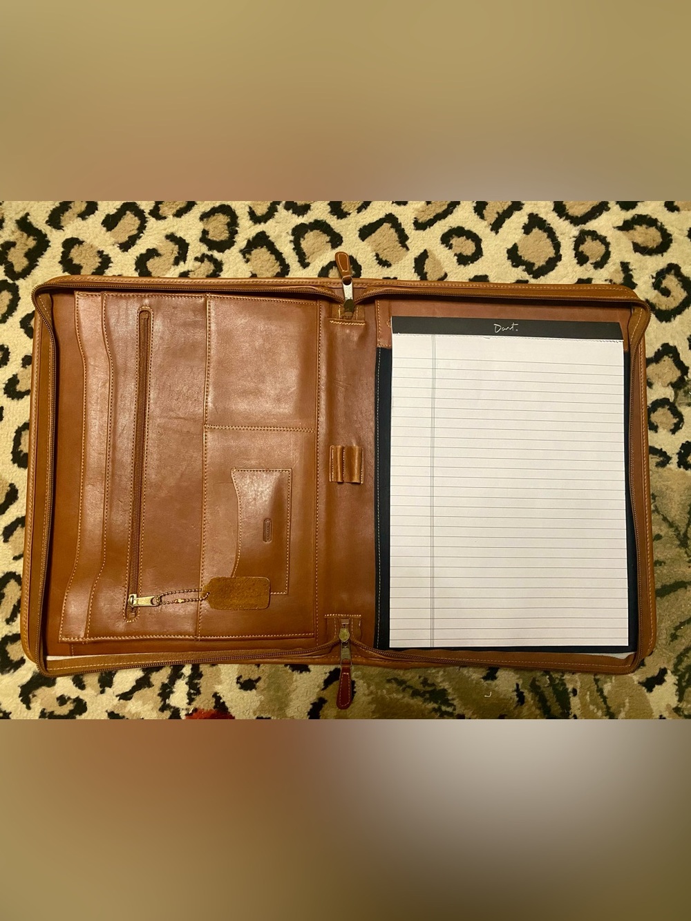 Vintage Coach Leather Zip Padfolio in Cognac Brown - Picture 2 of 4